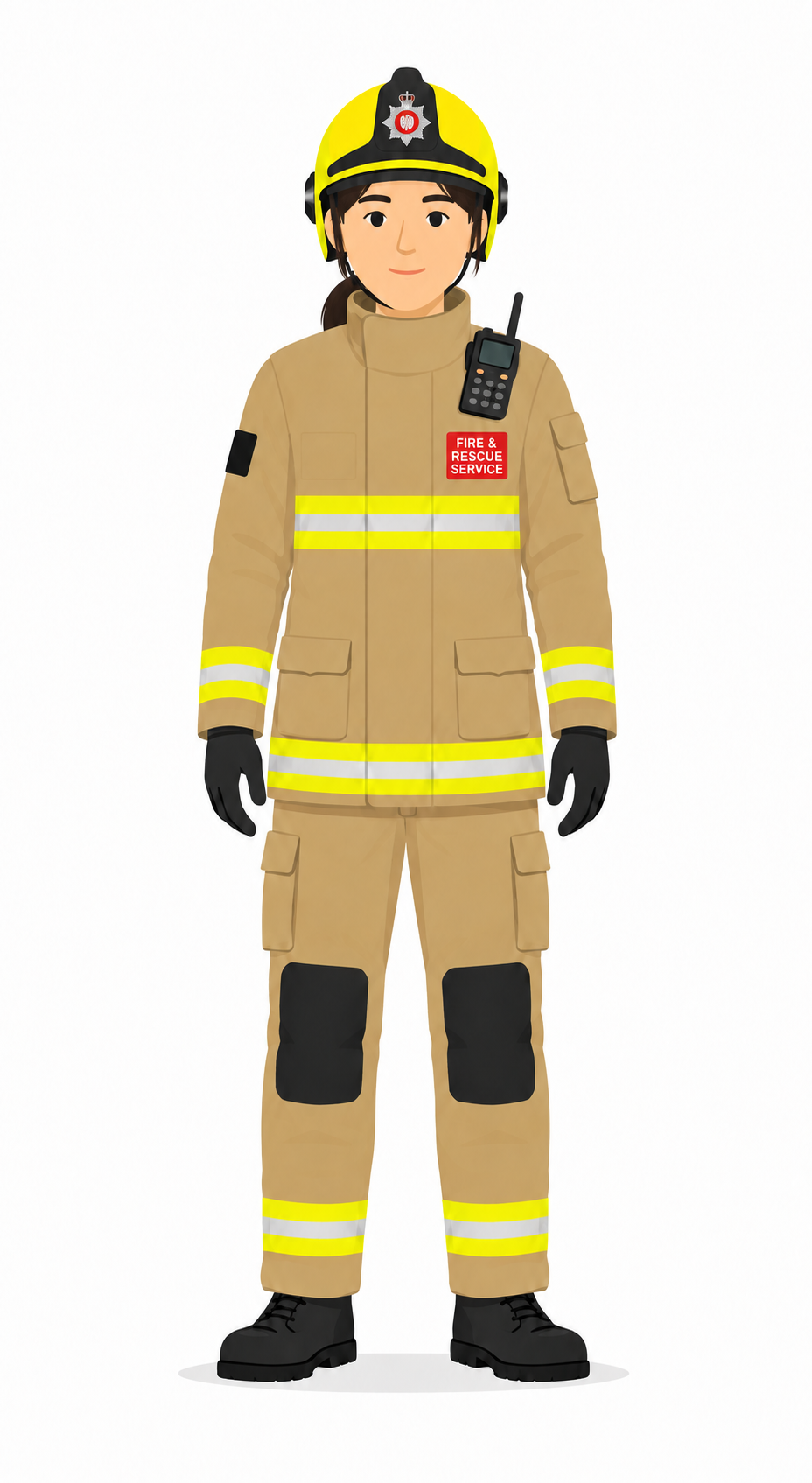 Illustrated Female firefighter