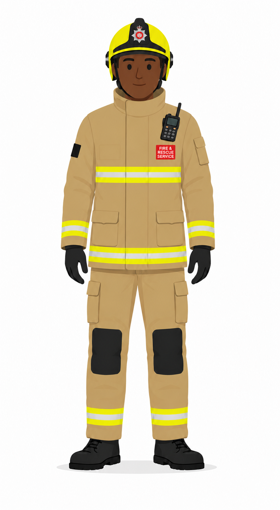 Illustrated Male firefighter
