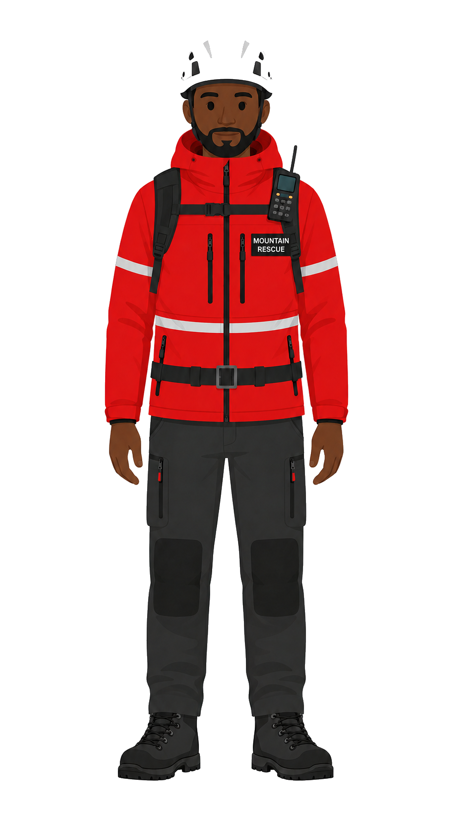 Illustrated Male Mountain Rescue volunteer