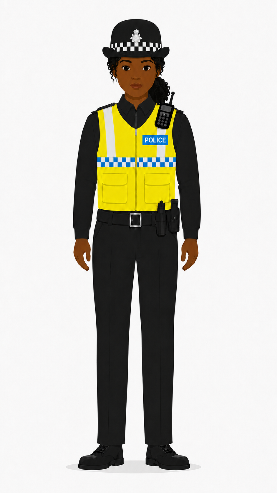 Illustrated Female police officer